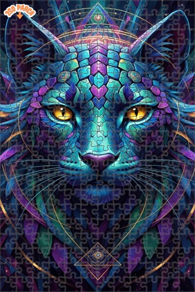 Esranın Dünyası Magical Cat Dream Oil Painting Lookalike Double-Layer Framed ...