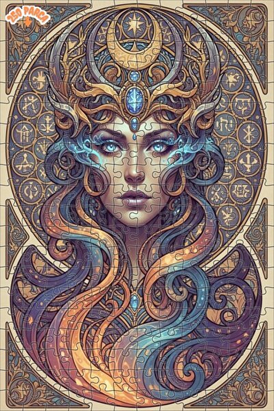 Esranın Dünyası Mysterious Woman Portrait Oil Painting Look Double Layer Fram...