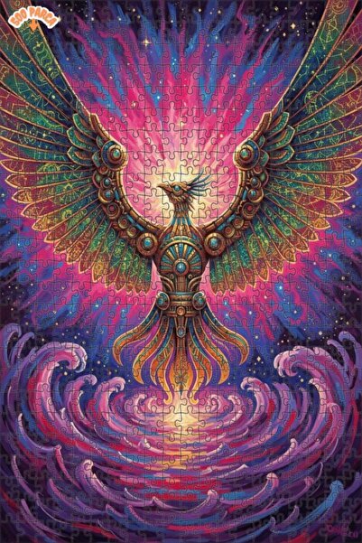 Esranın Dünyası لغز خشبي مؤطر بطبقتين بمظهر لوحة زيتية لمجنح العنقاء الأسطوري...