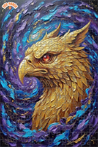 Esranın Dünyası Golden Eagle Oil Painting Lookalike Abstract Art Double-Layer...