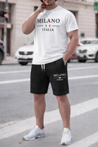 zeag ΑΝΔΡΙΚΟ ΣΕΤ ΣΟΡΤΣ ΚΑΙ ΜΠΛΟΥΖΑΚΙ ΜΕ ΣΤΑΜΠΑ ΜΙΛΑΝΟ