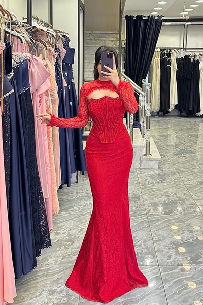 İyem Abiye Bolerolu Ve Dantelli Balenli Şık Tasarım Abiye Elbise Dar Kalıp