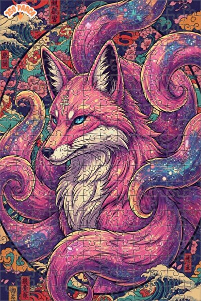 Esranın Dünyası Kitsune Galaxy Patterned Oil Painting Lookalike Double-Layer ...