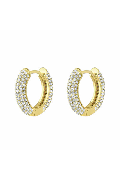 neslyaccessories White Stone Gold Hoop Earrings