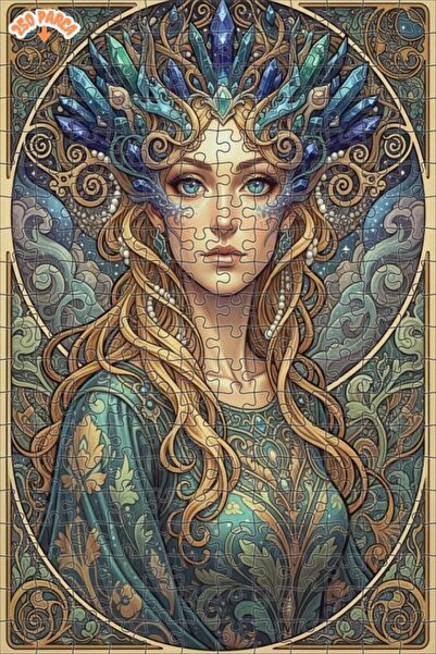 Esranın Dünyası Crystal Crowned Fairy Queen Oil Painting Look Wooden Puzzle w...