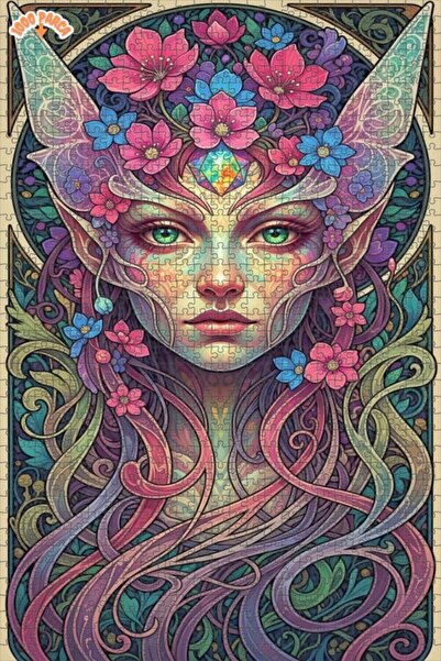 Esranın Dünyası Fairy Queen Oil Painting Look Artwork Double-Layer Framed Woo...