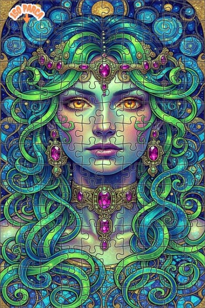 Esranın Dünyası Magical Woman Portrait Oil Painting Look Double Layer Framed ...