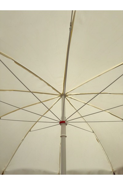 form outdoor Mega Şemsiye 240/10 KREM - 240cm Çapında Yuvarlak 10 Telli