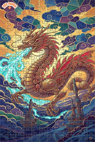 Esranın Dünyası Mechanical Dragon Art Double Layer Framed Wooden Puzzle 250 P...