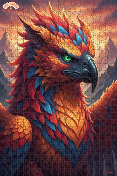 Esranın Dünyası لغز خشبي رائع بإطار مزدوج الطبقات بمظهر لوحة زيتية لطائر الفي...