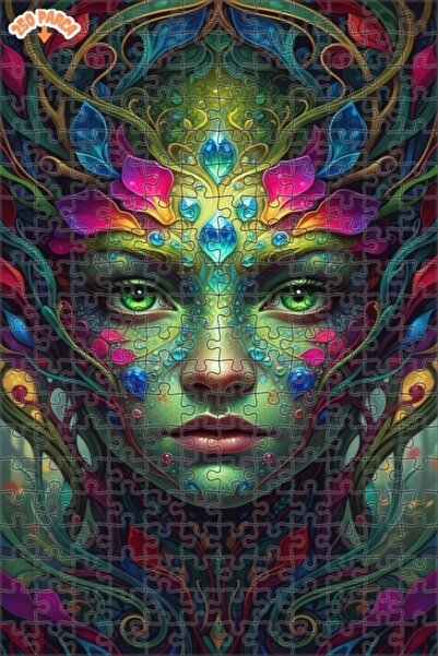 Esranın Dünyası Mysterious Forest Queen Oil Painting Look Wooden Puzzle 250 P...