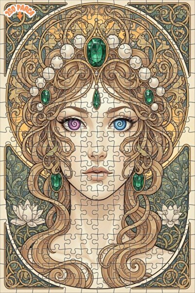 Esranın Dünyası Art Nouveau Woman Portrait Oil Painting Look Double Layer Fra...