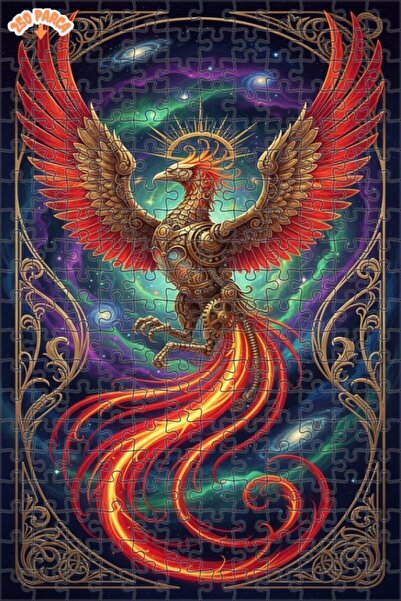 Esranın Dünyası Mystical Phoenix Warrior Art Oil Painting Look Wooden Puzzle ...