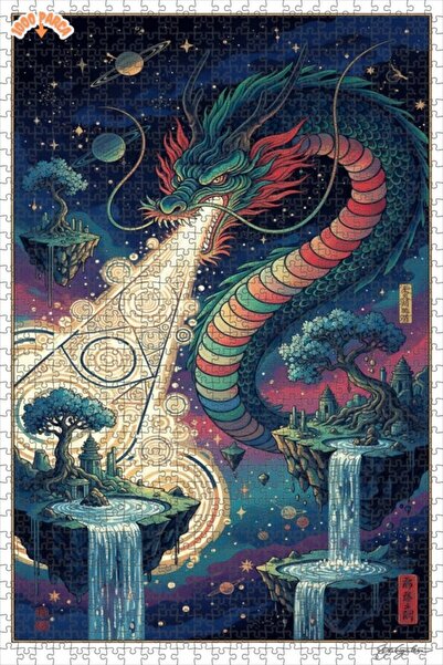 Esranın Dünyası Dragon Universe Double Layer Framed Wooden Puzzle 1000 Pieces...
