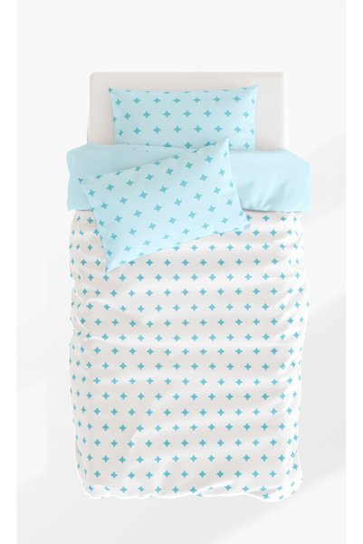 itsybitsy Spacey Reversible Cotton Satin Multi-Colored Children's Duvet Cover Set 140X200Cm