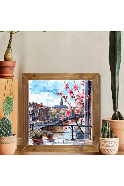 Tuba Decor Tablou pătrat cu ramă din lemn amsterdam