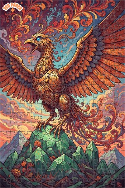 Esranın Dünyası Mechanical Phoenix Oil Painting Look Art Puzzle 250 Pieces 30X30