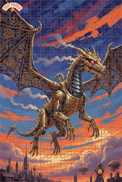 Esranın Dünyası Mechanical Dragon Art Double Layer Framed Wooden Puzzle 250 P...