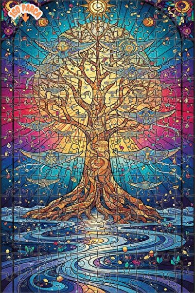 Esranın Dünyası فسيفساء شجرة الحياة ذات المظهر الفني منقوش مزدوج الطبقات بازل...