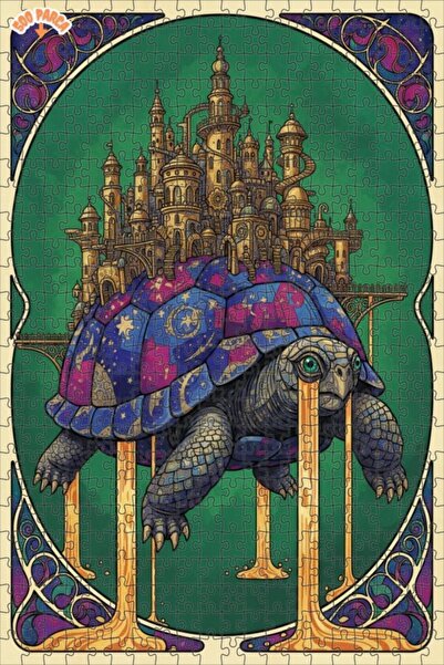 Esranın Dünyası Turtle City Watercolor Double-Layer Framed Wooden Puzzle 500 ...