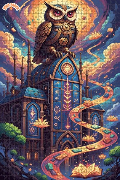 Esranın Dünyası Mystic Mechanical Owl Double Layer Framed Wooden Puzzle 1000 ...
