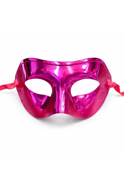 Twin Store Metalized Shiny Party Mask Pink Color 16X7 cm
