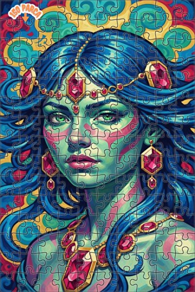Esranın Dünyası Mysterious Goddess Oil Painting Look Wooden Puzzle 150 Pieces...