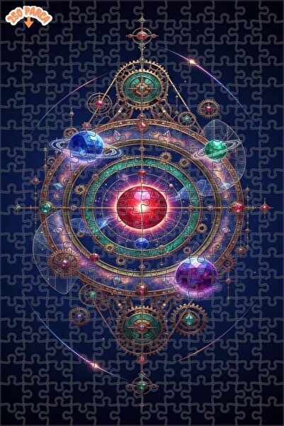 Esranın Dünyası عجلة الكون الغامضة ذات المظهر الزيتي، لغز خشبي مكون من مزدوج ...