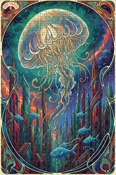 Esranın Dünyası Colossal Jellyfish City Art 500 Pieces 50X30