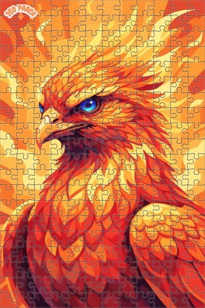 Esranın Dünyası لغز خشبي رقمي على شكل طائر وحيد القرن المدرع ذو اللهب، مزدوج ...