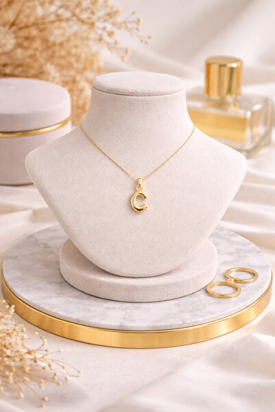 LUNEVA AKSESUAR قلادة على شكل حرف بالون، قلادة ذهبية اللون بحرف بسيط - قلادة ...