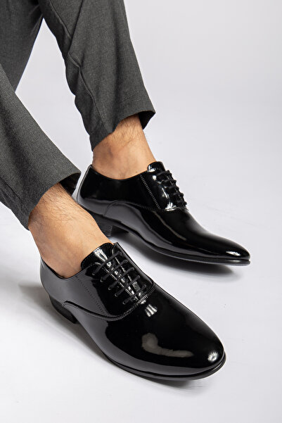 maximoda Men's Classic Patent Leather Shiny Shoes