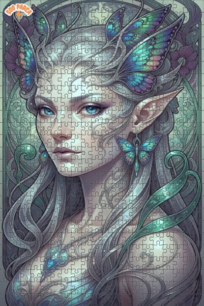 Esranın Dünyası Fairy Winged Mystical Woman Digital Art Double-Layer Framed W...