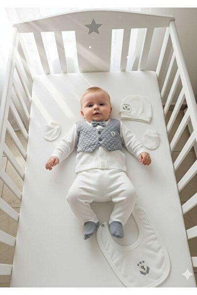 Miniday Baby مجموعة بيبي بوي المكونة من 5 قطع طقم فيست ملابس مولود جديد للاحت...