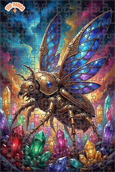 Esranın Dünyası Steampunk Insect Crystal Universe Oil Painting Double-Layer F...