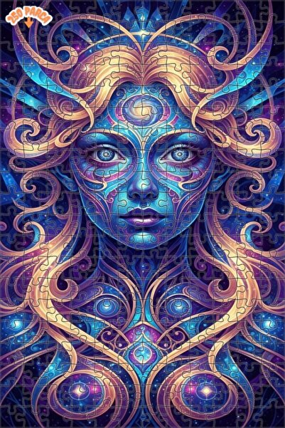 Esranın Dünyası Fantastic Universe Face Oil Painting Look Wooden Puzzle with ...