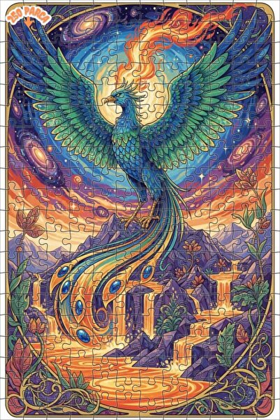 Esranın Dünyası Phoenix Oil Painting Art Double-Layer Framed Wooden Puzzle 25...