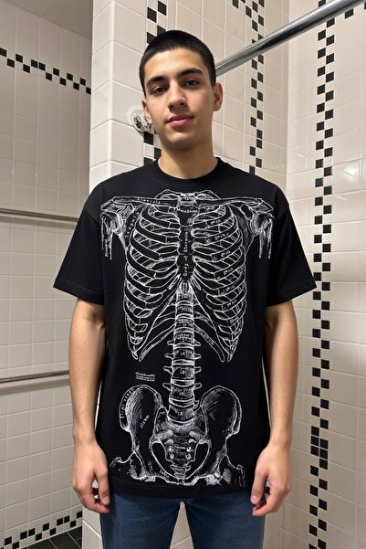 Köstebek Gothic Skeleton Anatomy T-Shirt