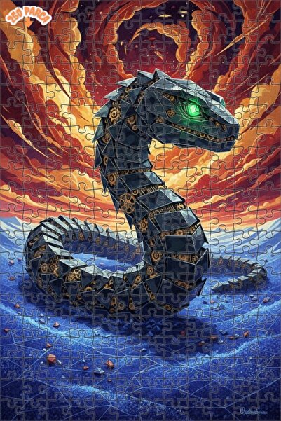 Esranın Dünyası Mechanical Dragon Art Double Layer Framed Wooden Puzzle 250 P...