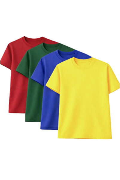 Sweetline 4 τεμάχια oversized Unisex Basic T-Shirt – Κόκκινο, Πράσινο, Μπλε, ...