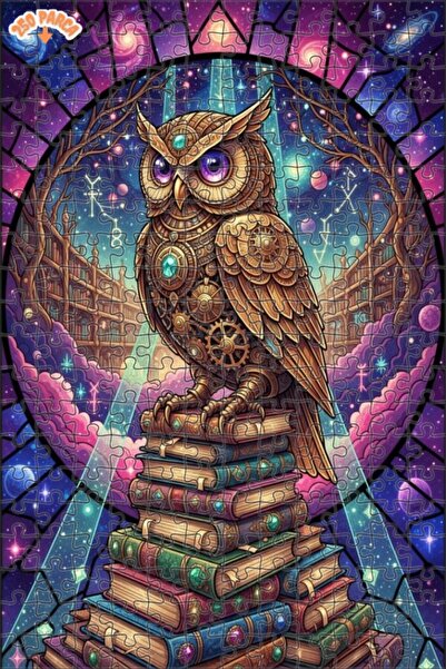 Esranın Dünyası Magical Wisdom Mechanism Owl Oil Painting Lookalike Art Puzzl...