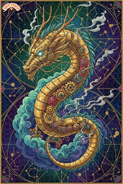 Esranın Dünyası Çarklı Gök Ej Leather Oil Painting Look Art Puzzle 1000 Piece...