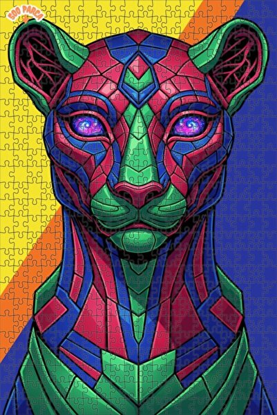 Esranın Dünyası لغز خشبي مطبوع عليه فن النمر المستقبلي مزدوج الطبقات قطعة مقا...