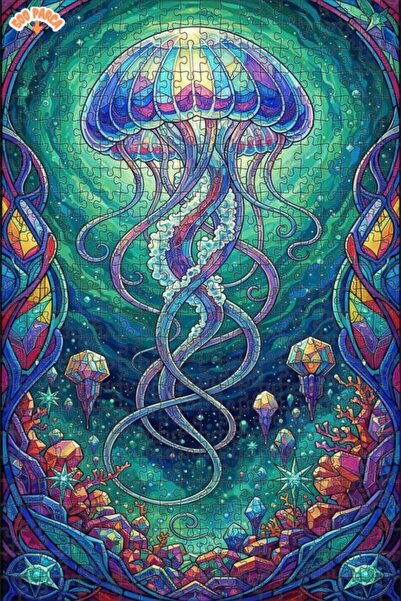 Esranın Dünyası لوحة فنية على شكل قنديل البحر مزدوج الطبقات قطعة من الألغاز ا...