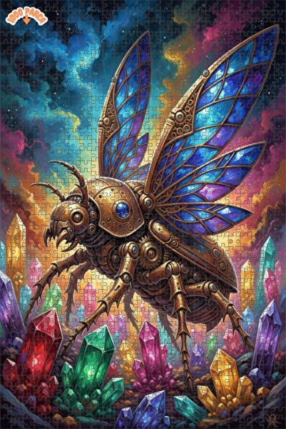 Esranın Dünyası Steampunk Insect Crystal Universe Oil Painting Double-Layer F...