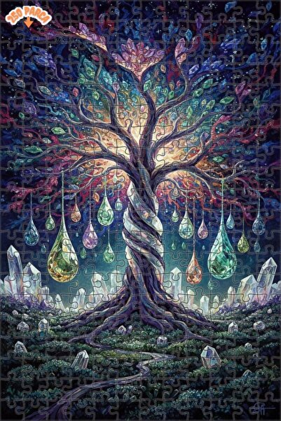 Esranın Dünyası Mysterious Crystal Tree Oil Painting Lookalike Art Wooden Puz...