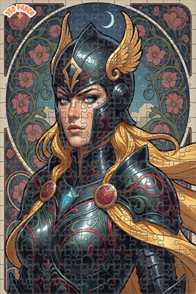 Esranın Dünyası Fabulous Warrior Woman Oil Painting Lookalike Double-Layer Fr...