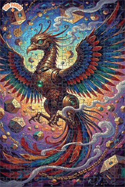 Esranın Dünyası Mechanical Phoenix Oil Painting Look Art Puzzle 250 Pieces 30X30