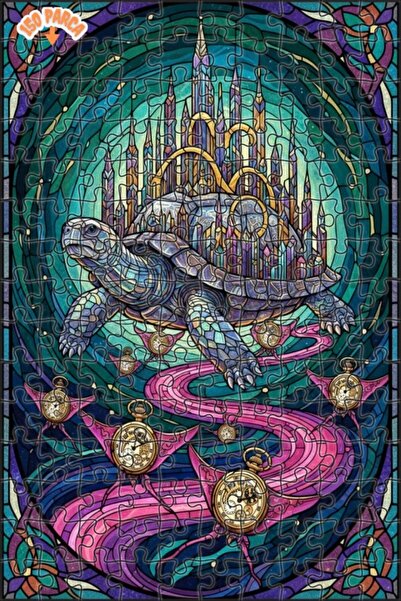 Esranın Dünyası Mysterious Turtle Castle Stained Glass Art Puzzle 150 Pieces ...