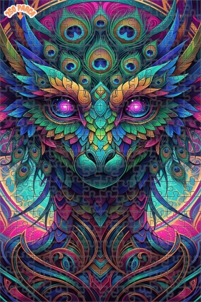 Esranın Dünyası Magical Peacock Patterned Double-Layer Framed Wooden Puzzle 2...